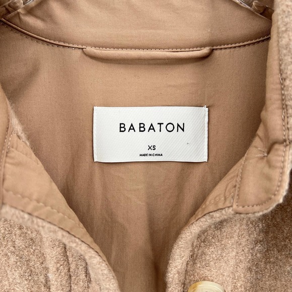 ARITZIA BABATON Pelli Jacket Womens XS Camel Tan Shacket Merino Wool Oversized - Picture 8 of 12